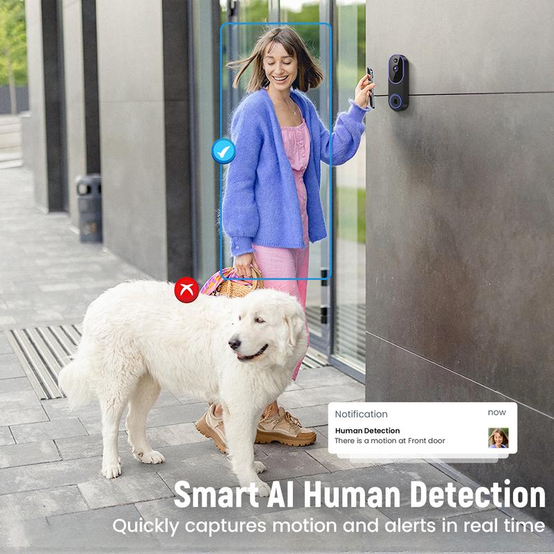 ⚡Almost Gone! Smart Video Doorbell Camera - 1080P HD Security with AI Detection & Night Vision