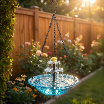 🔥The last 3 hours New Year 70% Off--Solar Cascade Hanging Bird Bath Fountain