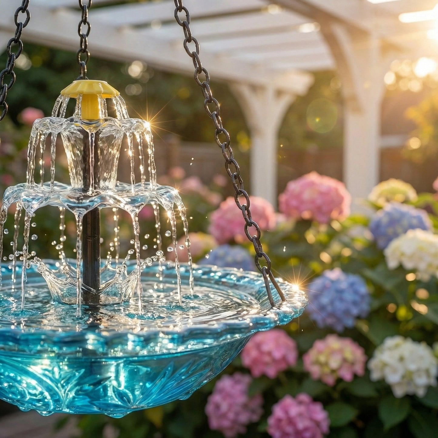 🔥The last 3 hours New Year 70% Off--Solar Cascade Hanging Bird Bath Fountain