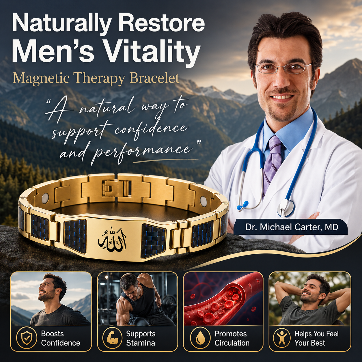 ✨🔥Men’s Strength & Vitality Bracelet Upgrade Your Energy, Style, and Confidence