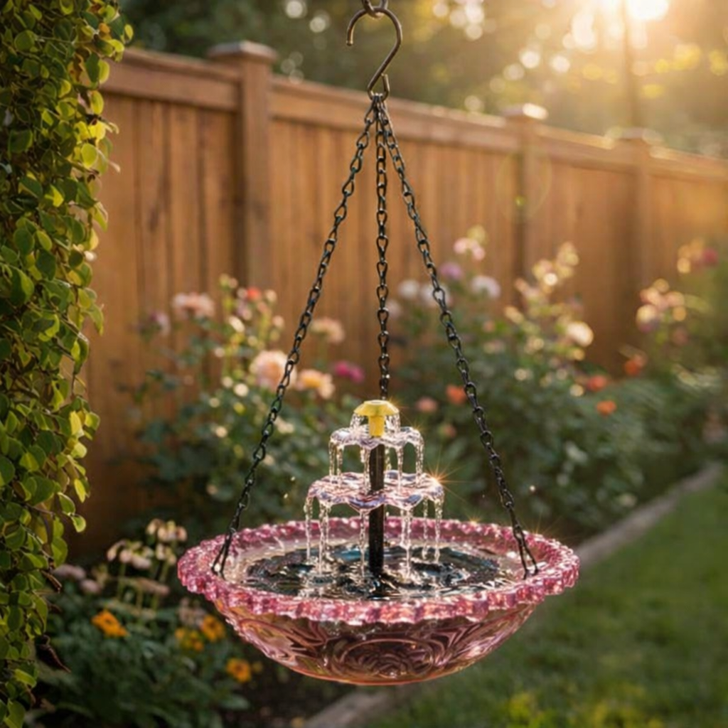 🔥The last 3 hours New Year 70% Off--Solar Cascade Hanging Bird Bath Fountain