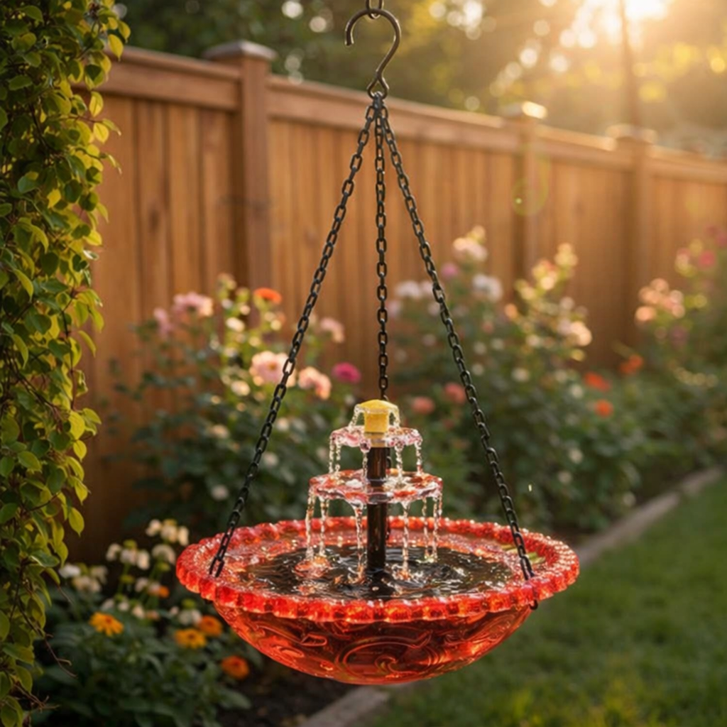 🔥The last 3 hours New Year 70% Off--Solar Cascade Hanging Bird Bath Fountain
