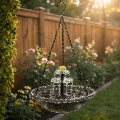 🔥The last 3 hours New Year 70% Off--Solar Cascade Hanging Bird Bath Fountain