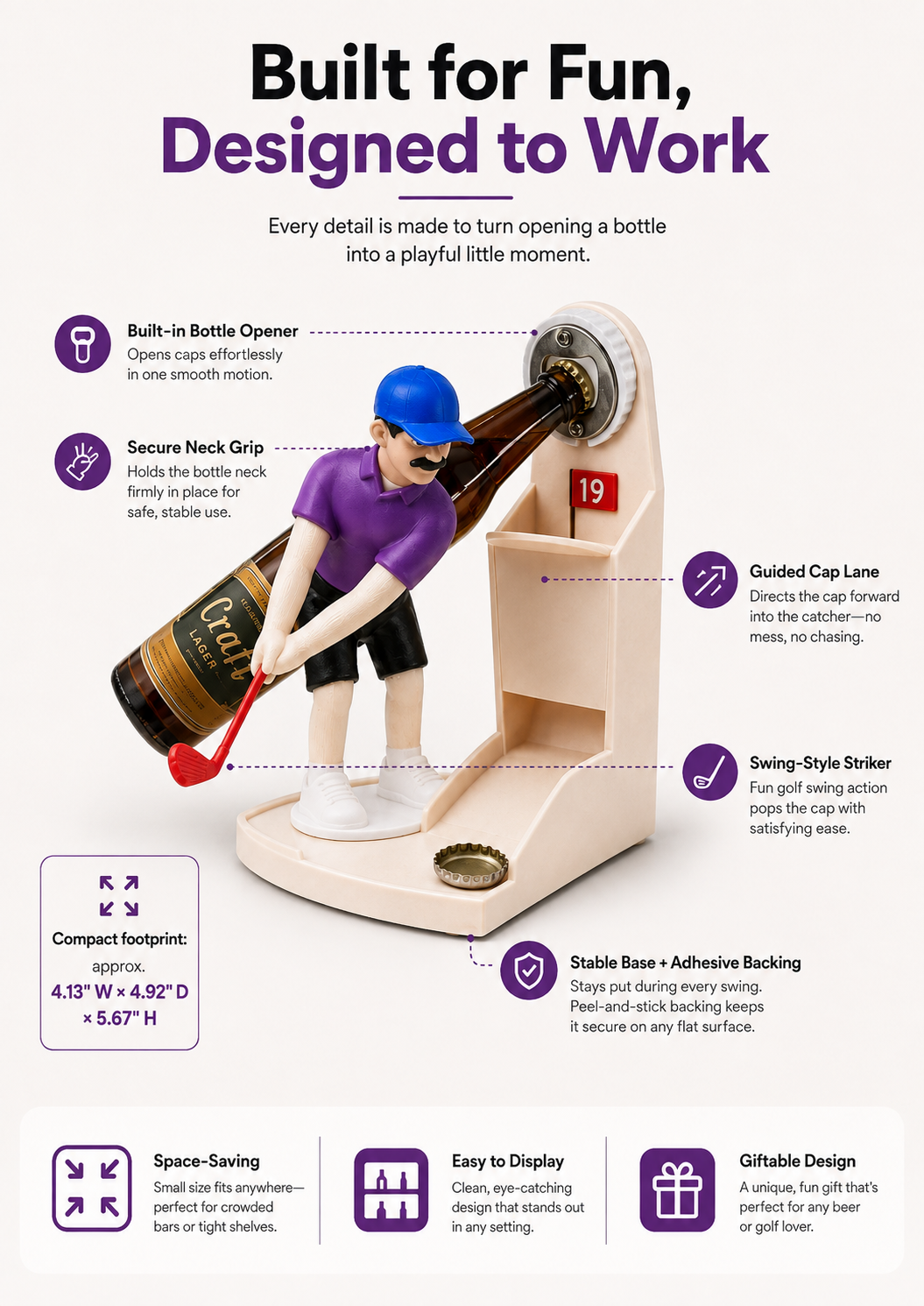 Golf Bottle Opener Game – Fun Gift for Golf & Beer Lovers