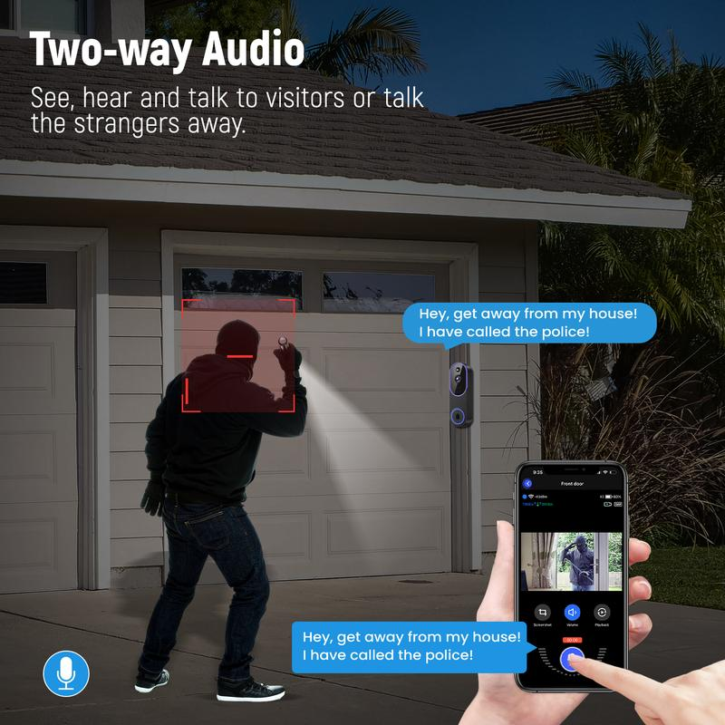 ⚡Almost Gone! Smart Video Doorbell Camera - 1080P HD Security with AI Detection & Night Vision