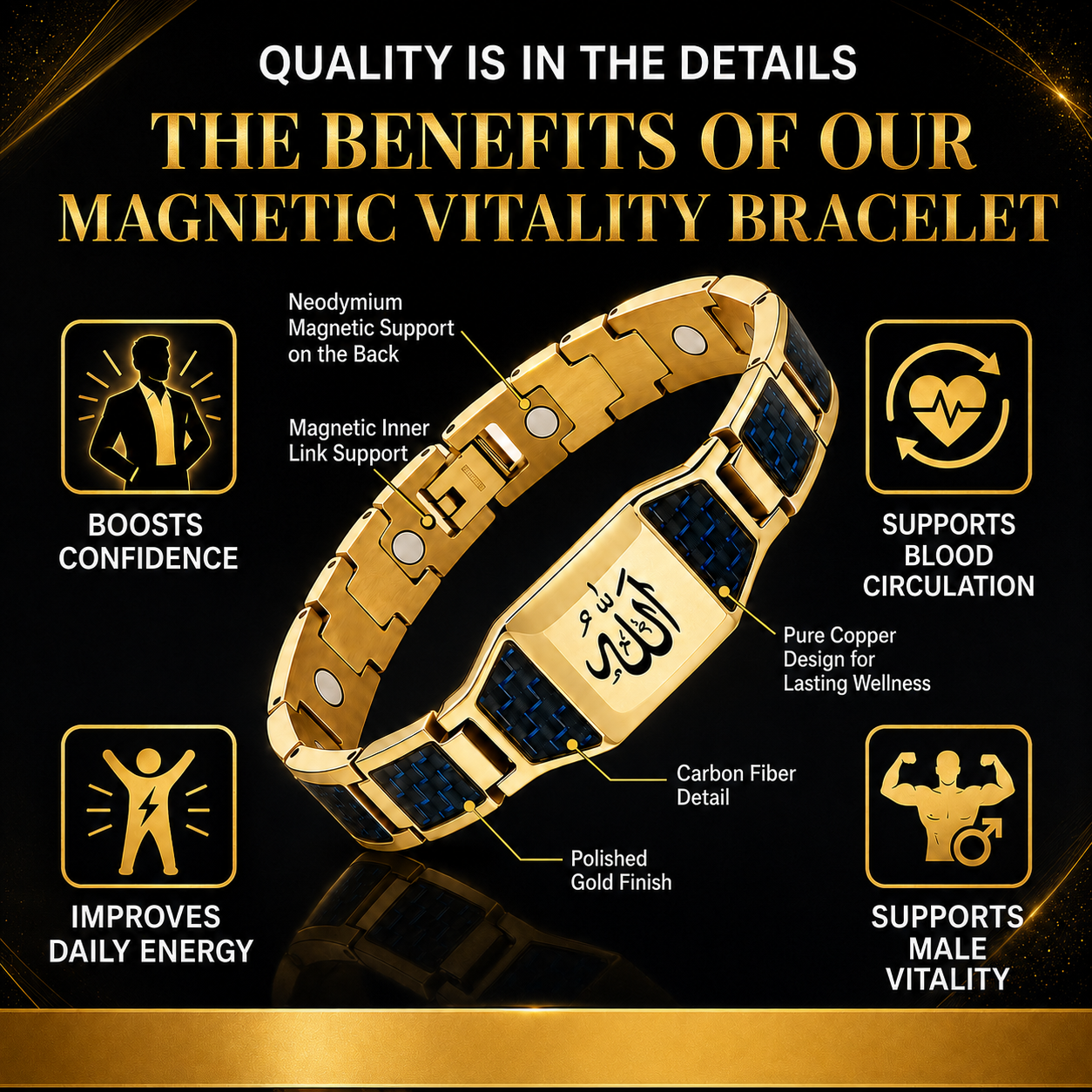 ✨🔥Men’s Strength & Vitality Bracelet Upgrade Your Energy, Style, and Confidence