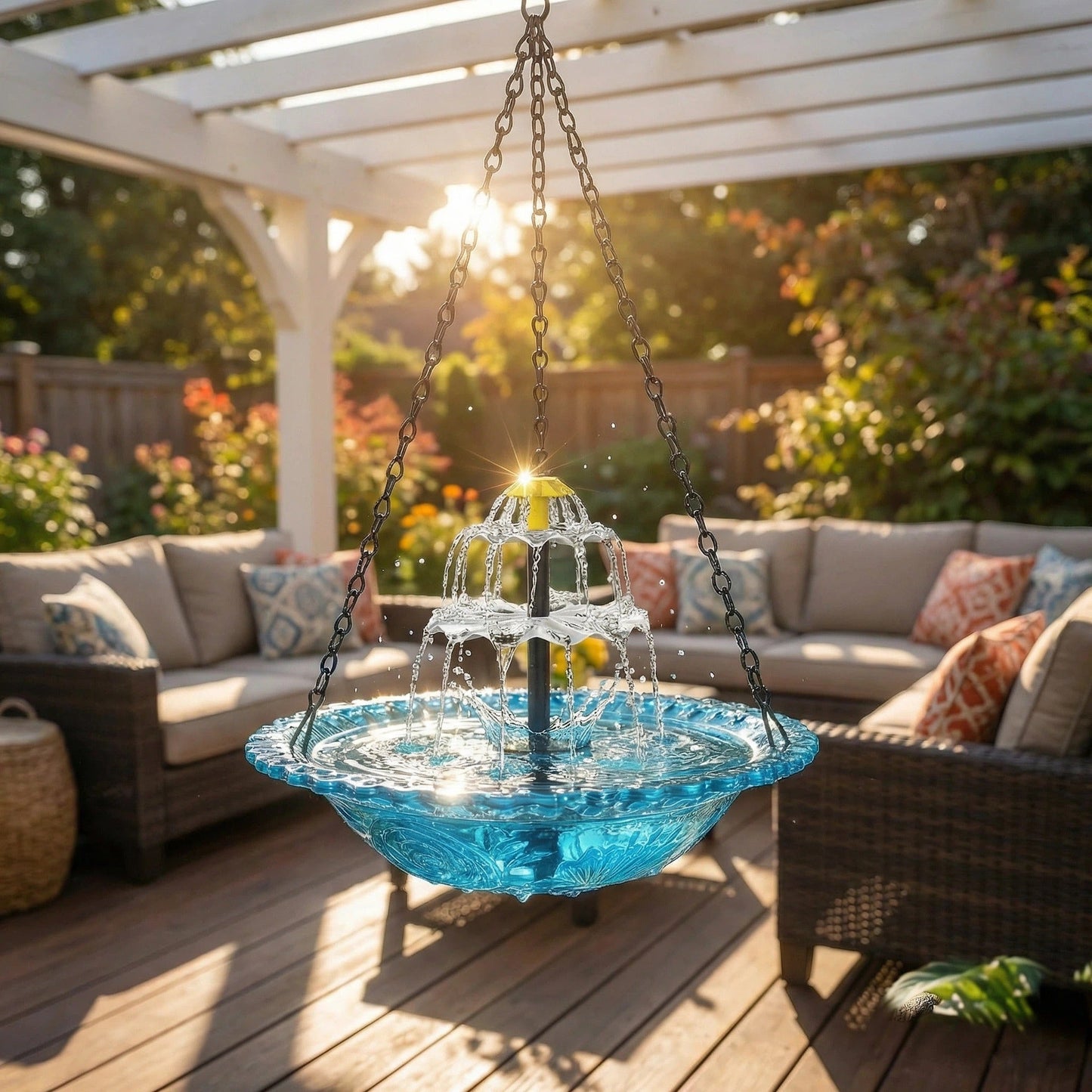 🔥The last 3 hours New Year 70% Off--Solar Cascade Hanging Bird Bath Fountain
